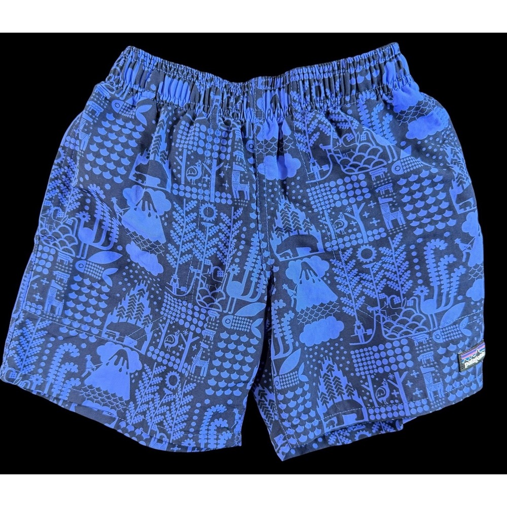 Patagonia Boys Youth Baggies Swim Trunks Mesh Lined Shorts Blue Size X-Small